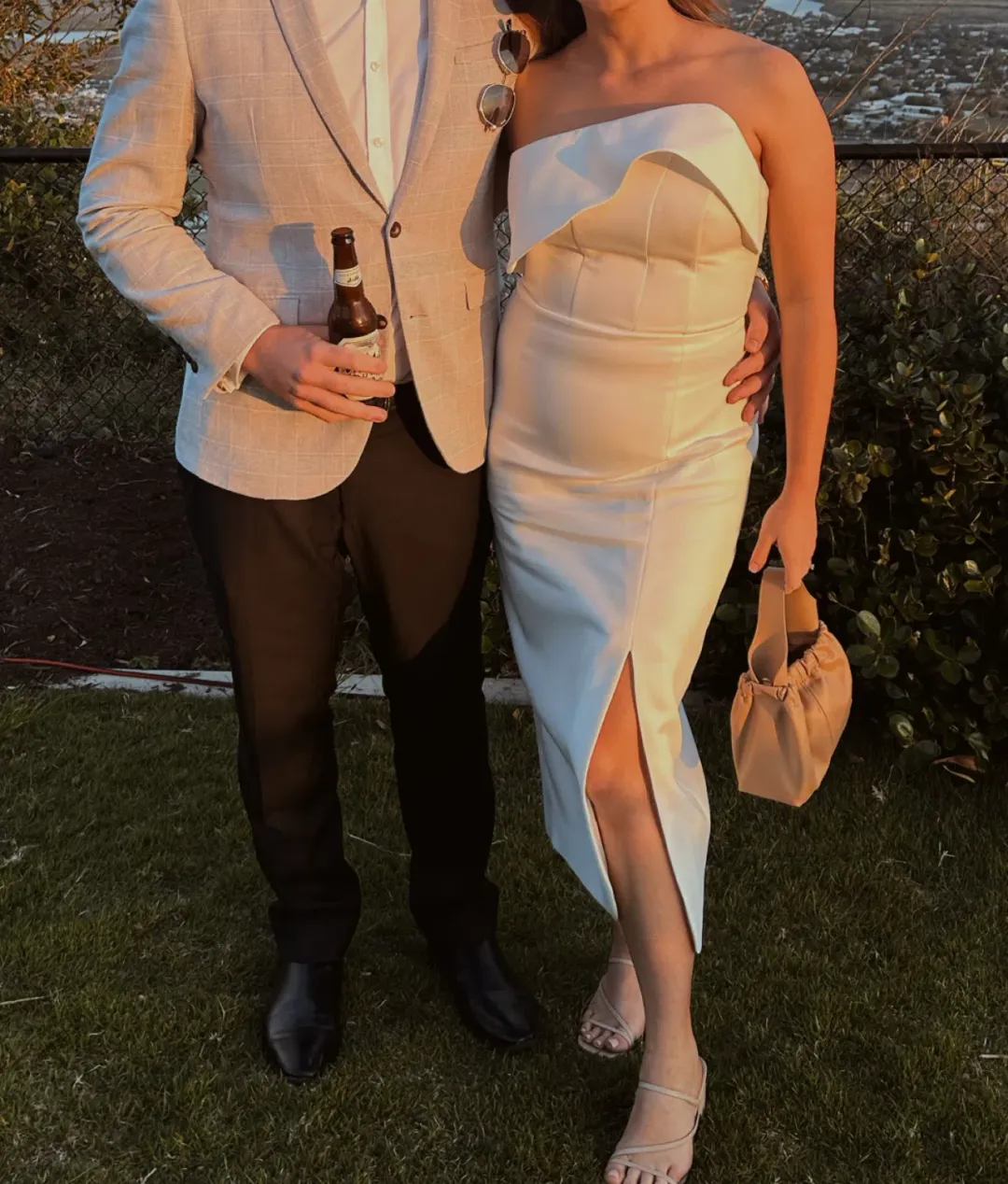 Elliatt Agatha Midi Dress in Ivory White Size 12 for rent on The Volte - main image