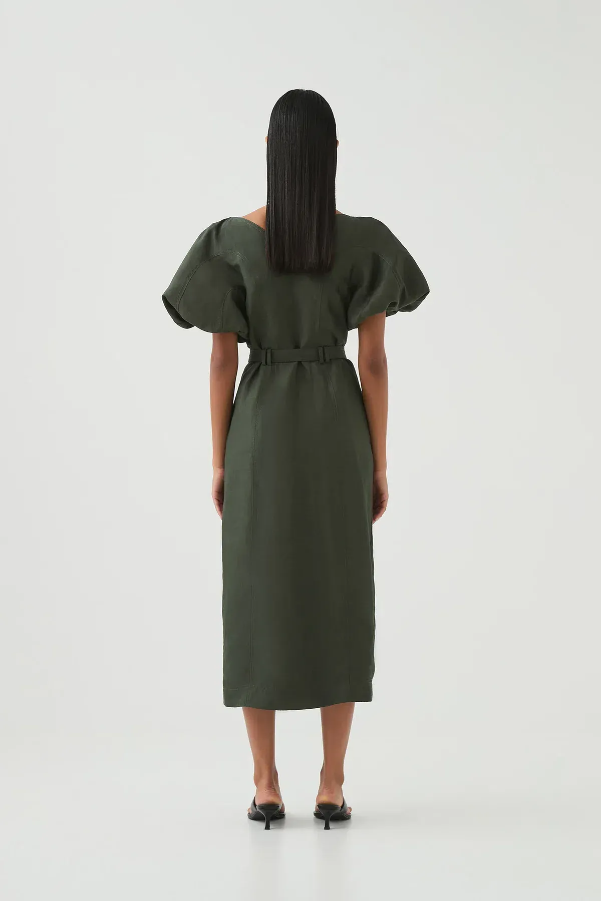 Aje Paloma Utility Midi Dress Midnight Green Size AU 10 - Image 3