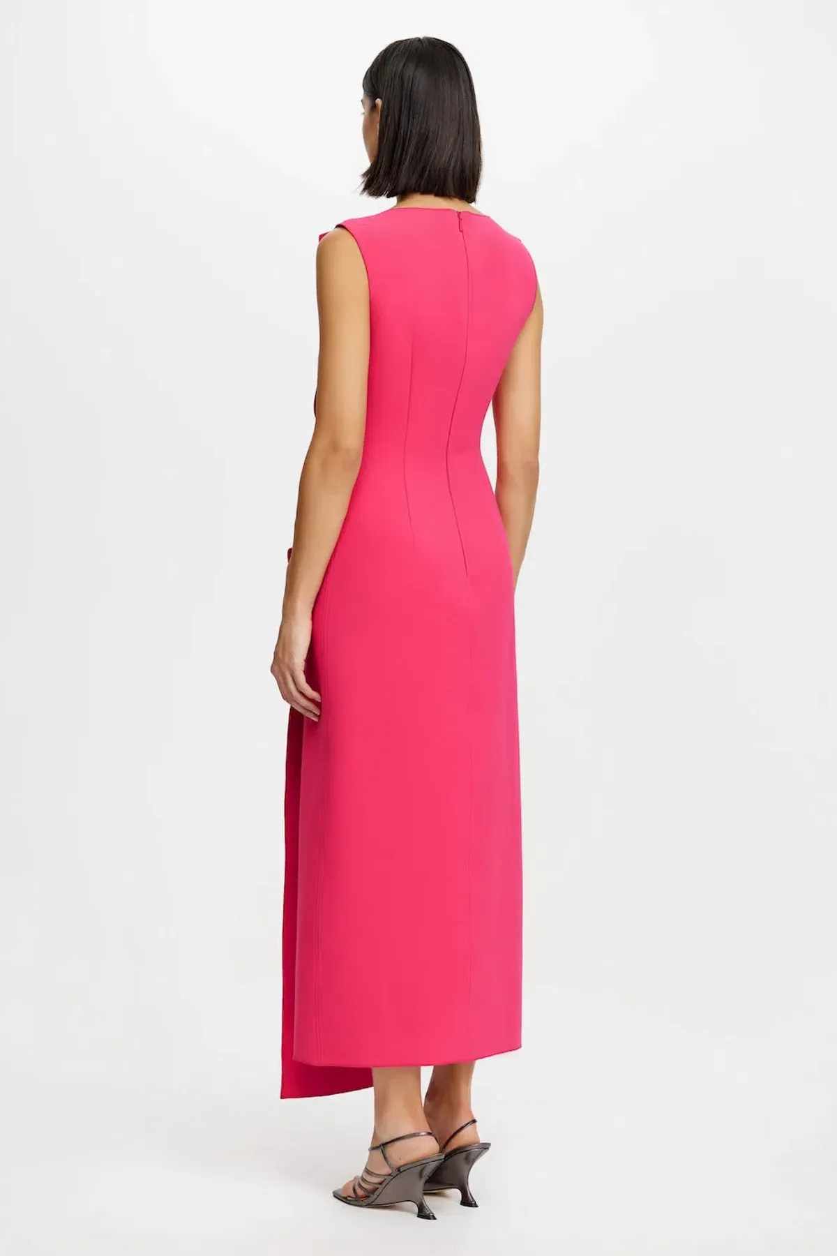 Acler Normanhill Midi Dress in Berry Pink Size 12 - Image 3