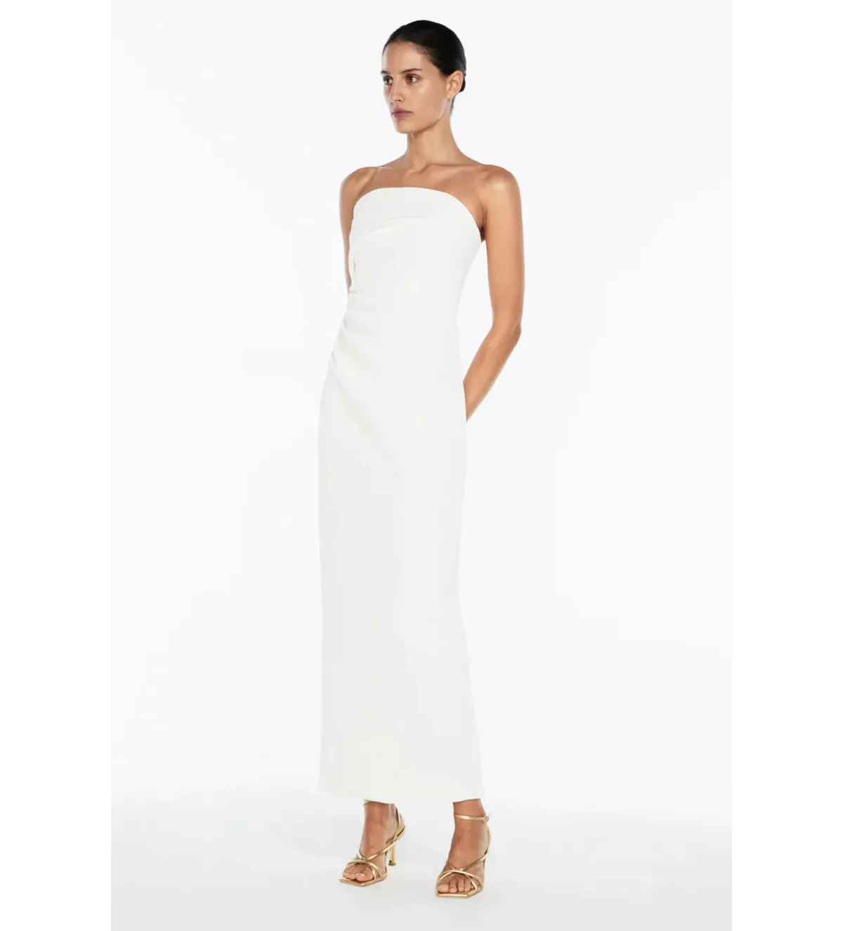 Manning Cartell Fast Forward Strapless Midi Dress in White Size 10 - Image 2