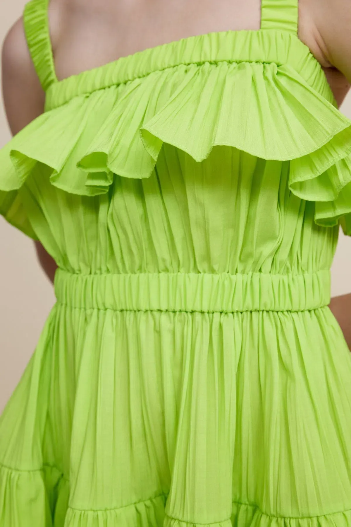 Acler Ramona Mini Dress Lime Green Size 6 - Image 3
