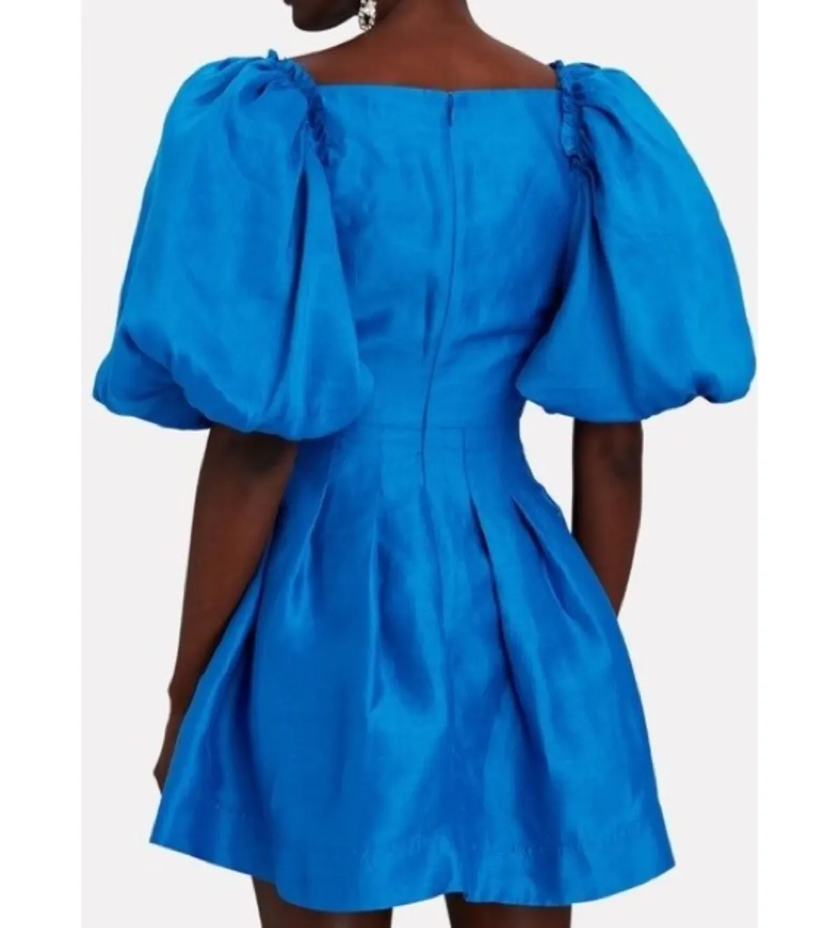 Aje Dusk Knot Puff Sleeve Mini Dress Blue Size XS AU 6 - Image 5