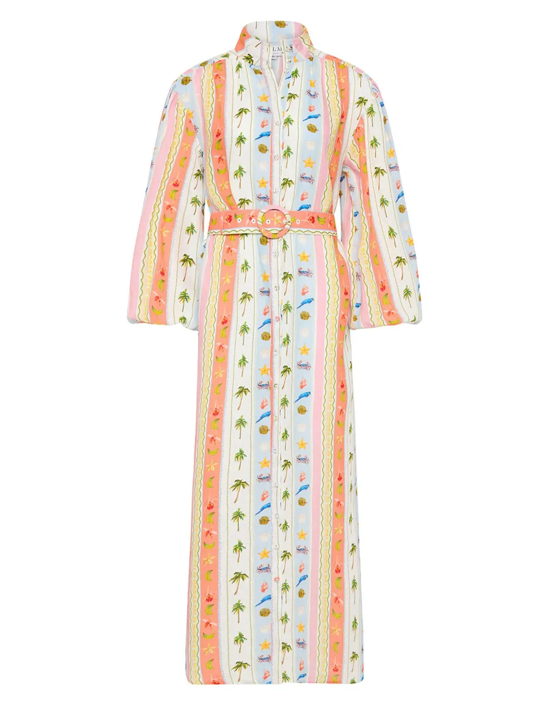 Palm Noosa Noddy Maxi Dress in Tropical Stripe Size 10 for rent on The Volte - main image