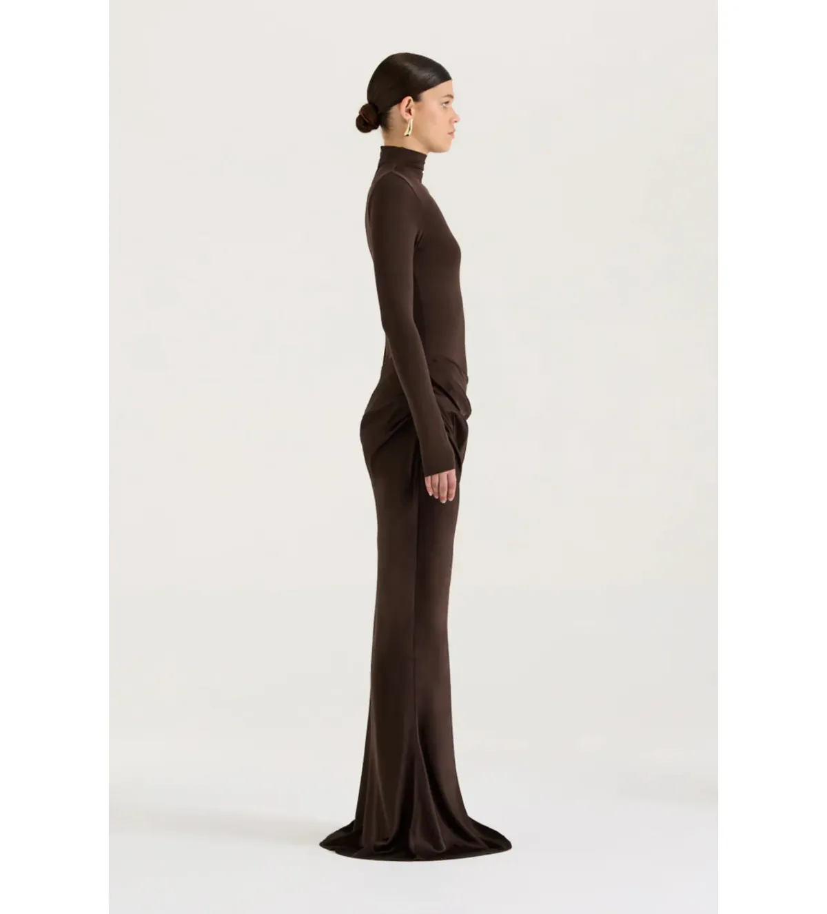 Henne Soraia Long Sleeve Maxi Dress Chocolate Size 6 - Image 5