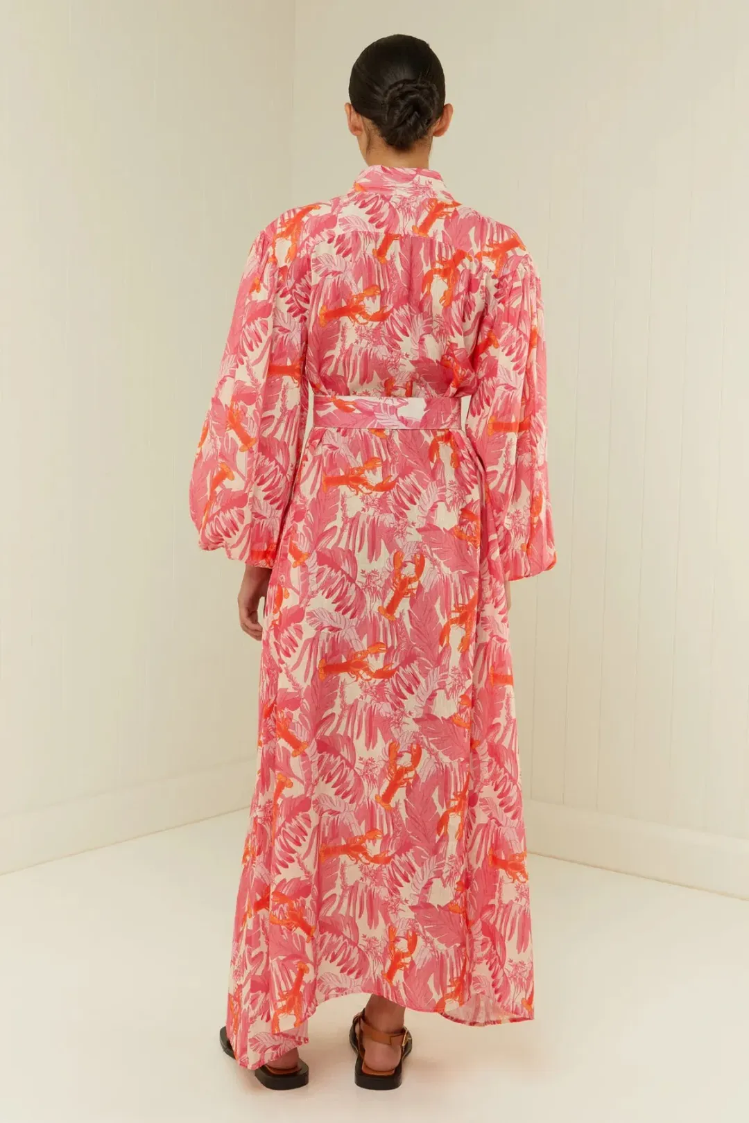 Palm Noosa Noddy Dress Pink Lobster Maxi Size AU 10 for rent on The Volte - main image