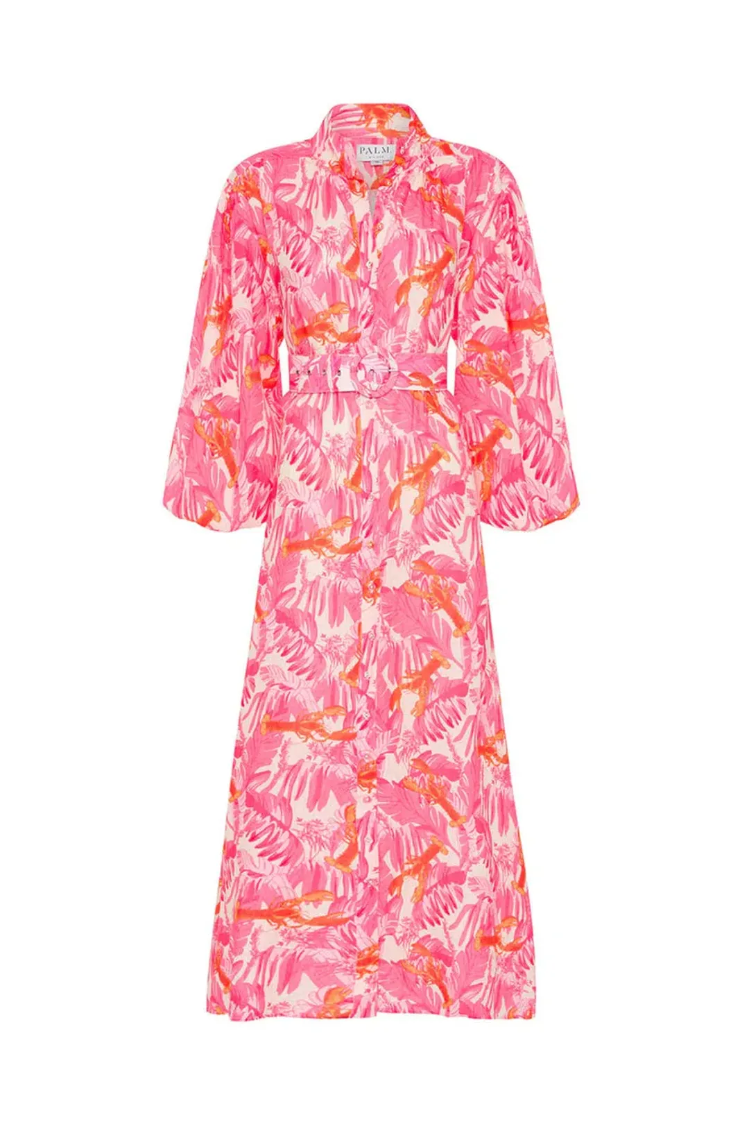 Palm Noosa Noddy Dress Pink Lobster Maxi Size AU 10 for rent on The Volte - main image