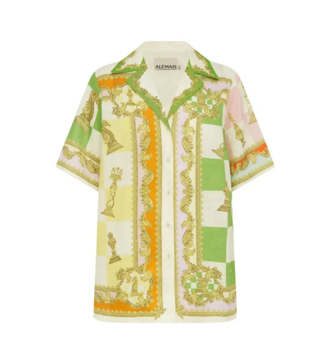 Alemais Checkmate Linen Top & Pants Set Print Size 10 for rent on The Volte - main image