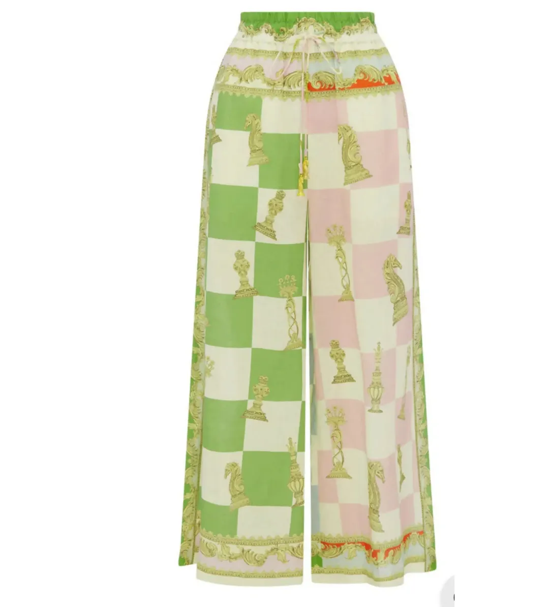 Alemais Checkmate Linen Top & Pants Set Print Size 10 for rent on The Volte - main image