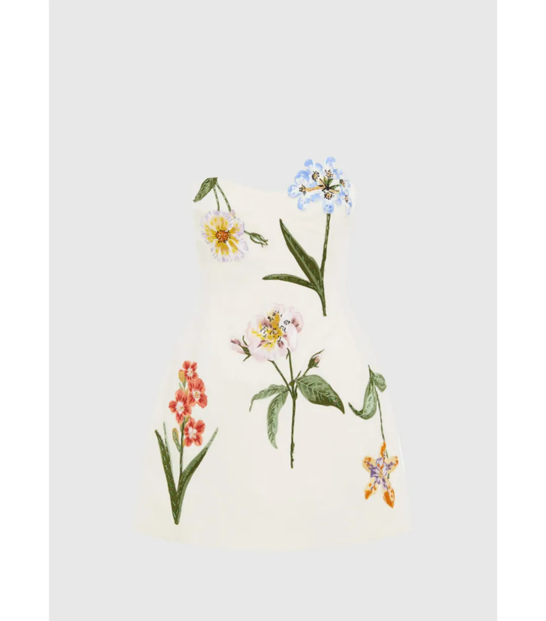 Leo Lin Rosario Velvet Mini Dress Botanical Snow Print Size 10 for rent on The Volte - main image