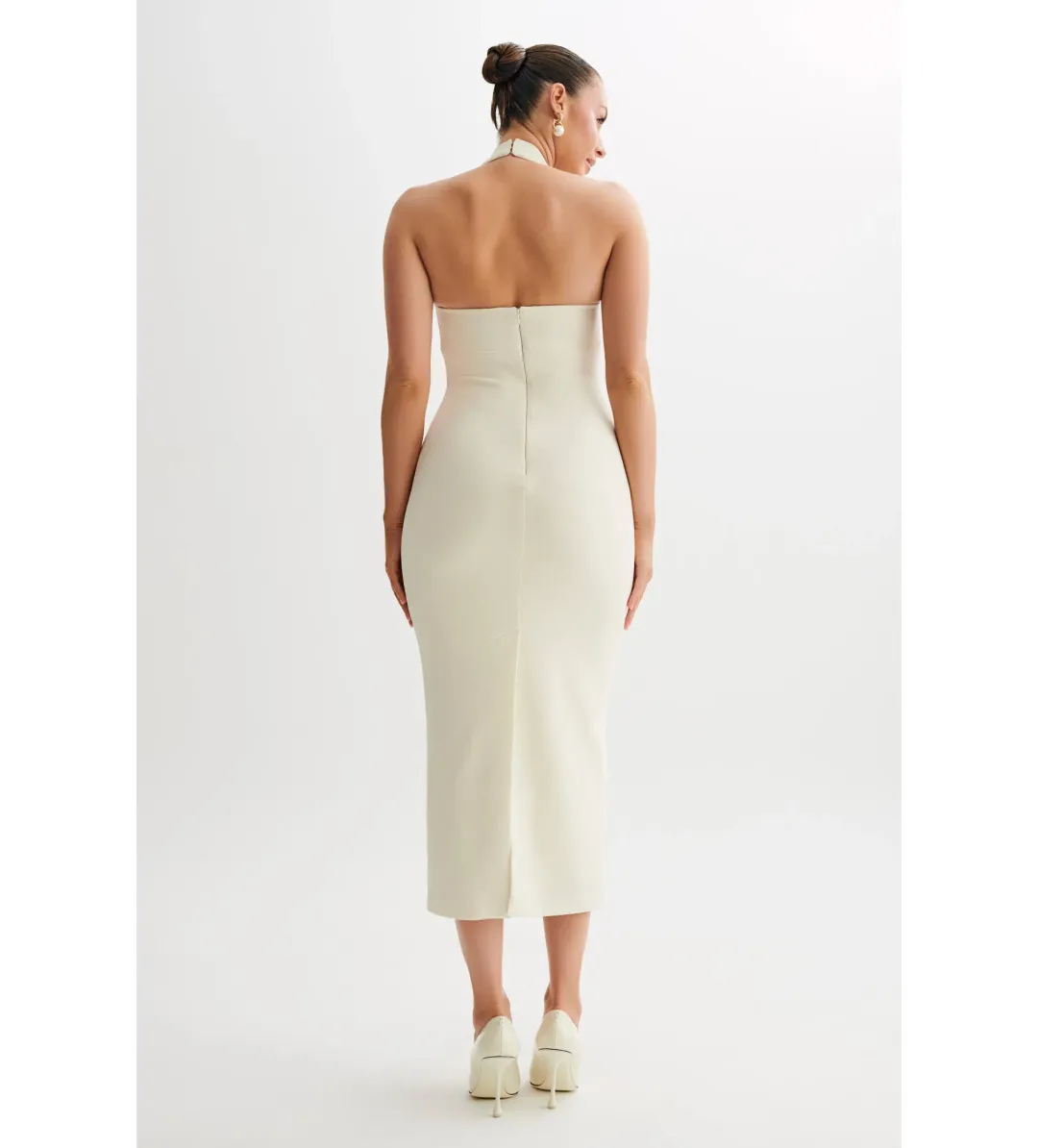 Meshki Amelita Midi Dress In Ivory Size 6/XS for rent on The Volte - main image