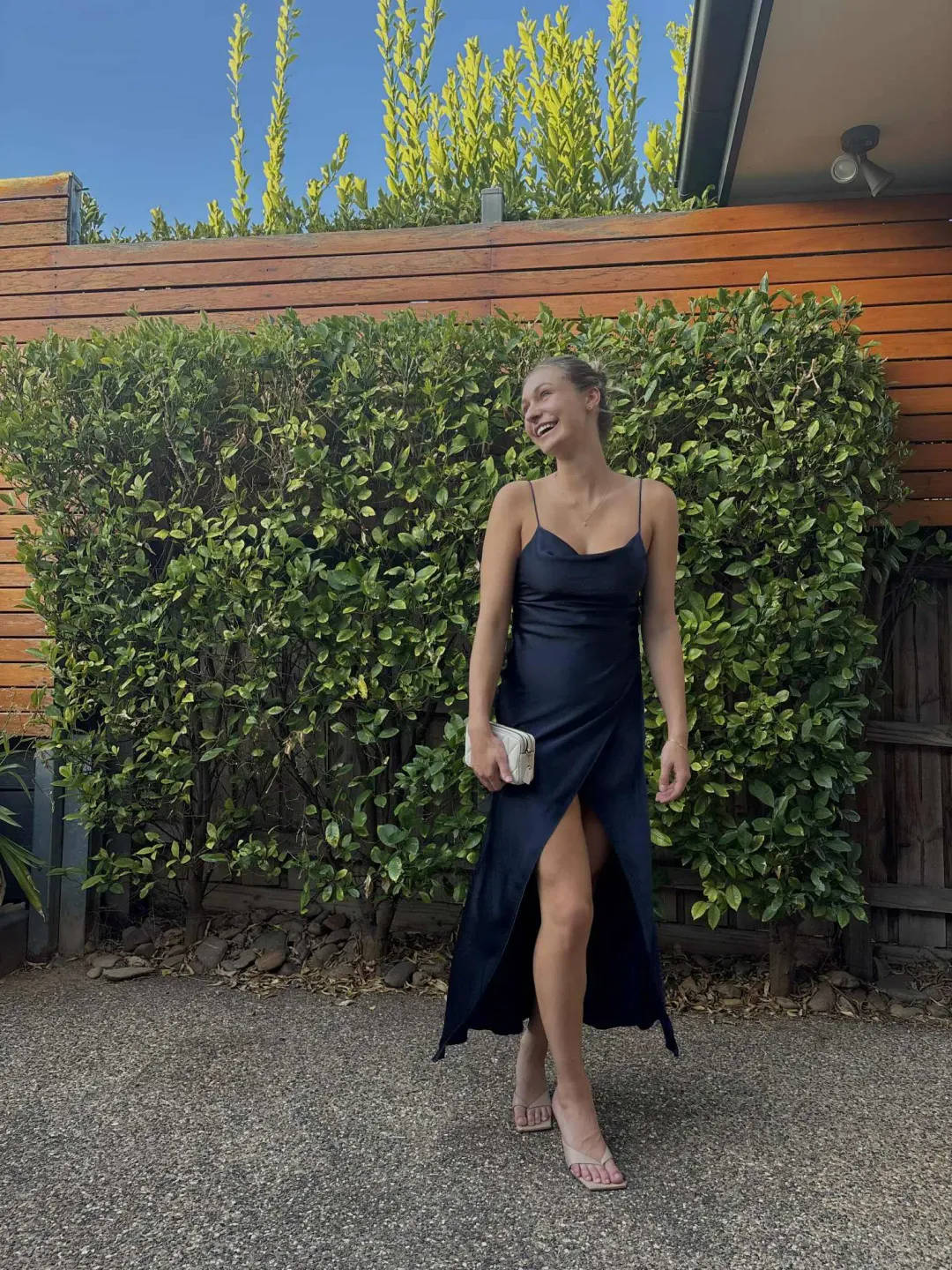 Camilla & Marc Bowery Slip Midi Dress in Navy Size 8 for rent on The Volte - main image