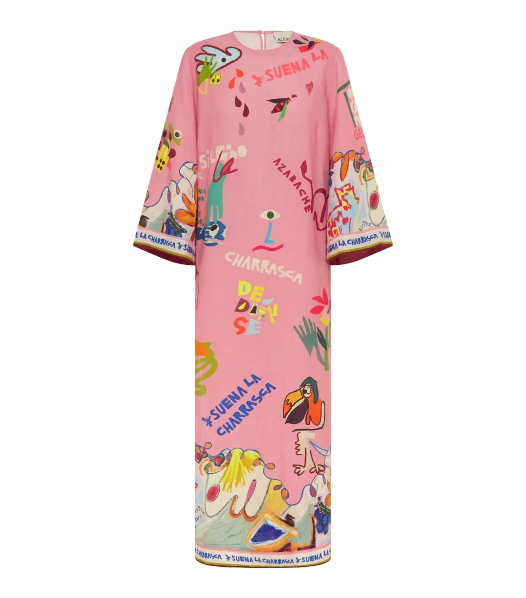 Alemais La Charrasca Midi Dress Pink Print Size AU 12 for rent on The Volte - main image