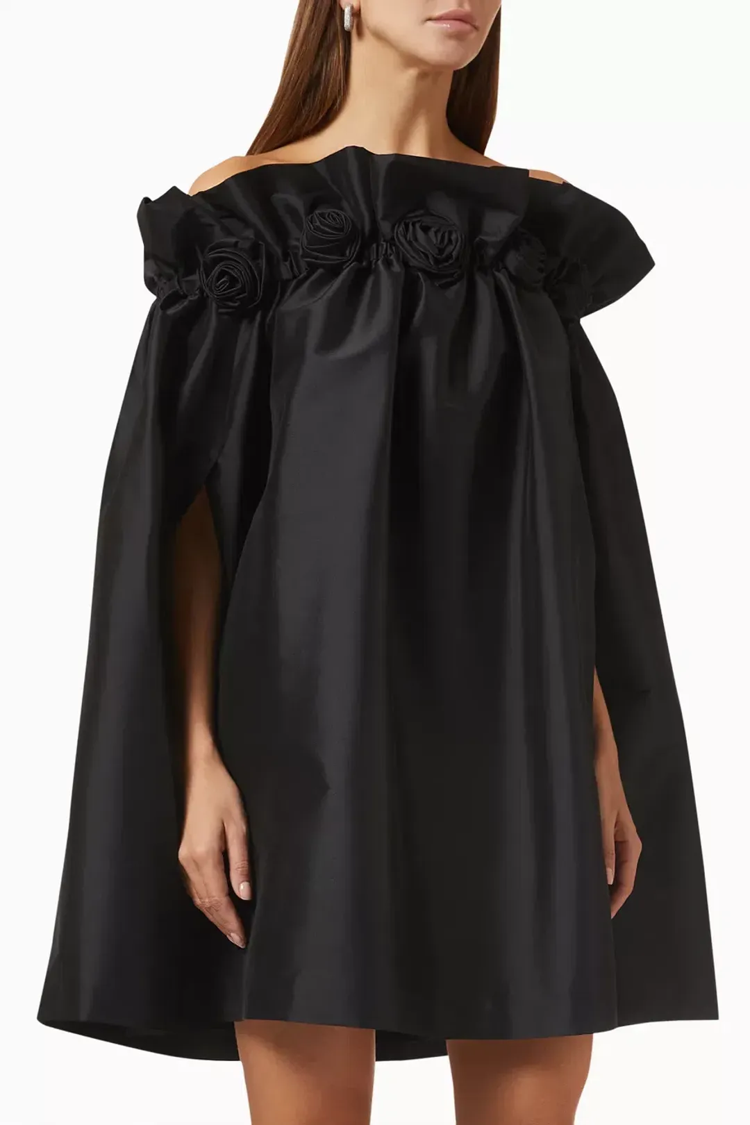 Bernadette Tilly Strapless Appliquéd Taffeta Mini Dress in Black Size 10 for rent on The Volte - main image