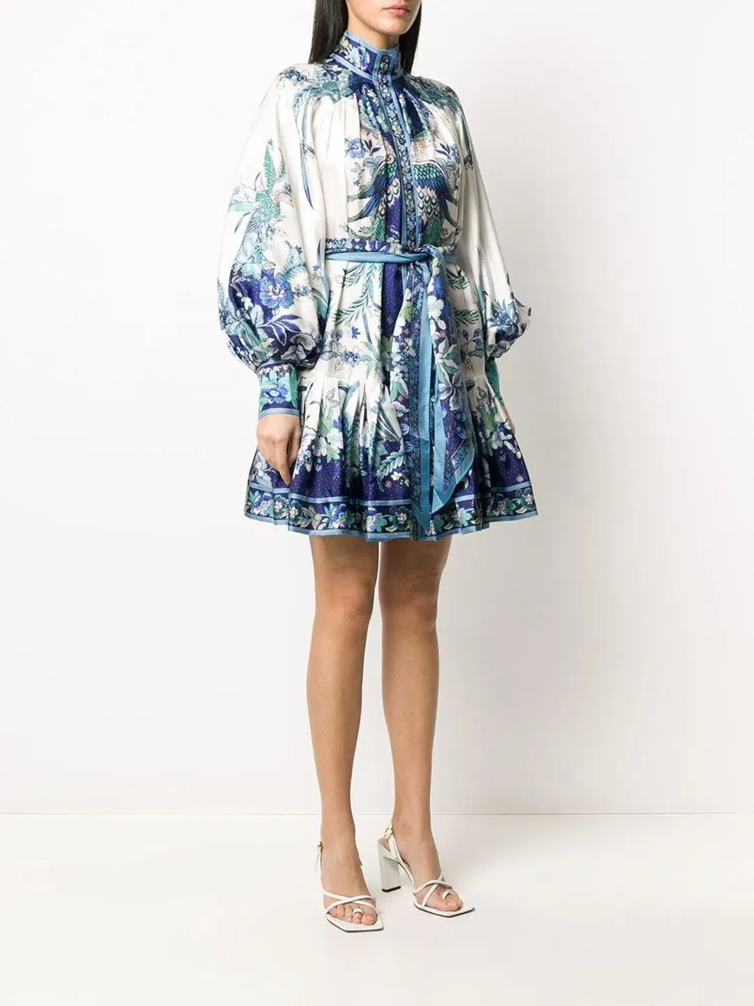 Zimmermann Glassy Placement Silk Mini Dress in Navy Phoenix Size 1 / AU 10 for rent on The Volte - main image