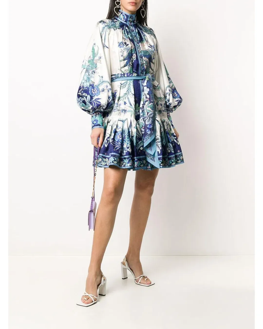 Zimmermann Glassy Placement Silk Mini Dress in Navy Phoenix Size 1 / AU 10 for rent on The Volte - main image