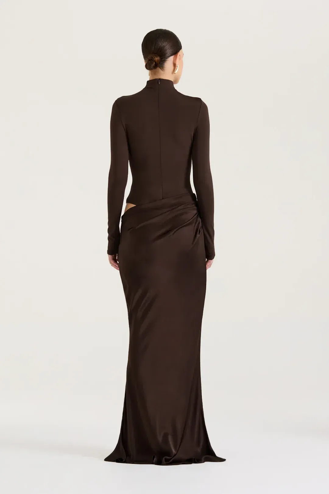HENNE Soraia Long Sleeve Dress Chocolate Brown Size S / AU 8 for rent on The Volte - main image