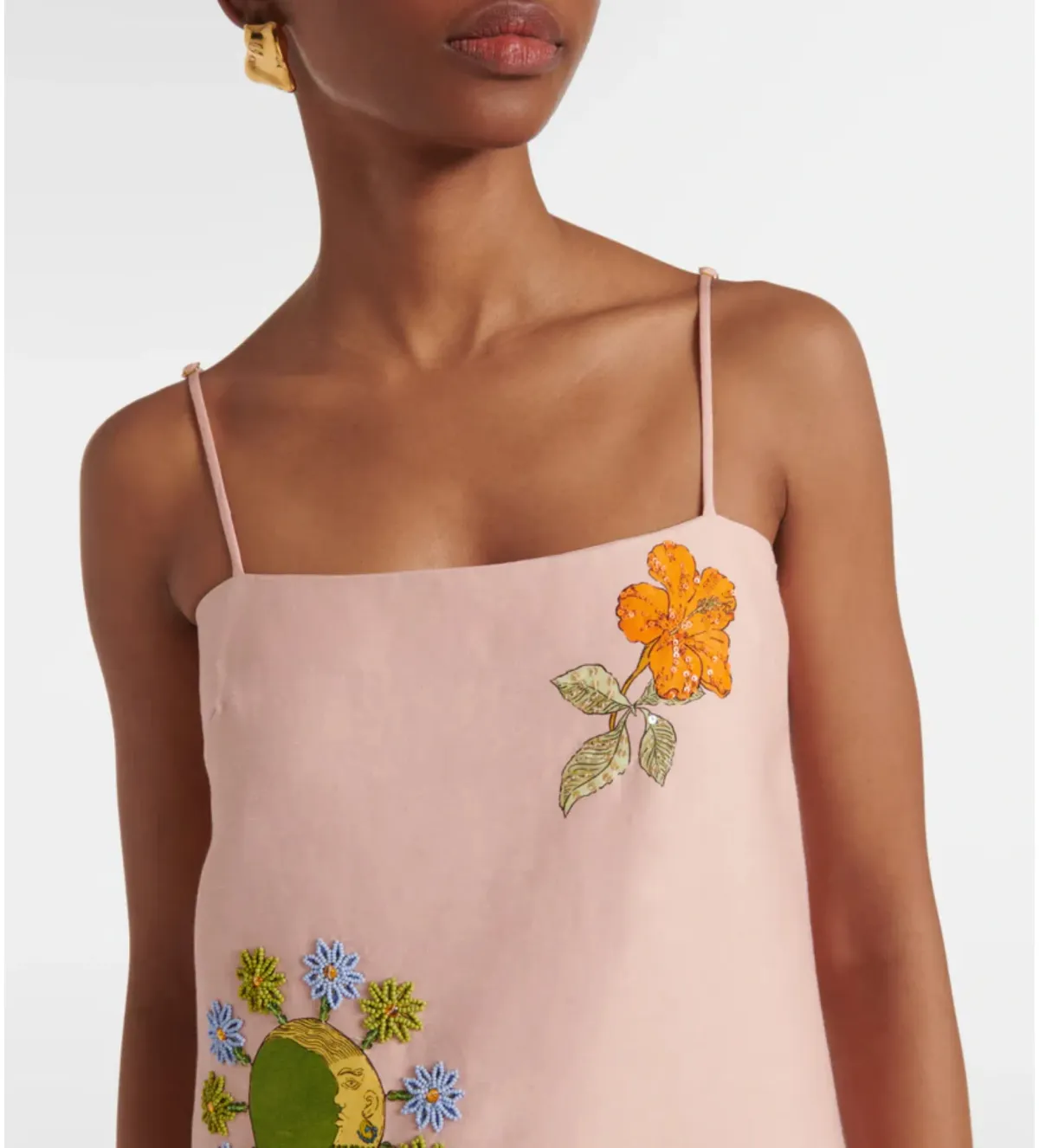 Alemais Hazel Printed Linen Blend Maxi Dress in Pink Size 10 - Image 3