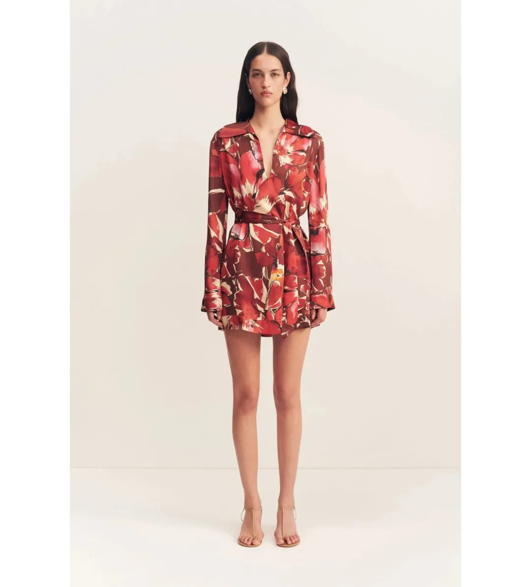Shona Joy Nolita Shift Mini Dress Rosewood Floral One Size 6/XS for rent on The Volte - main image