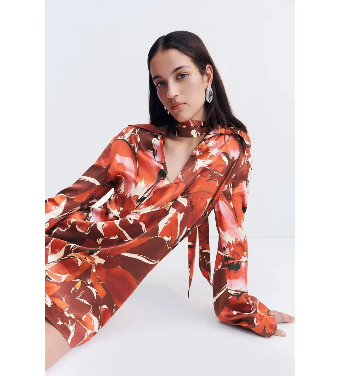 Shona Joy Nolita Shift Mini Dress Rosewood Floral One Size 6/XS for rent on The Volte - main image