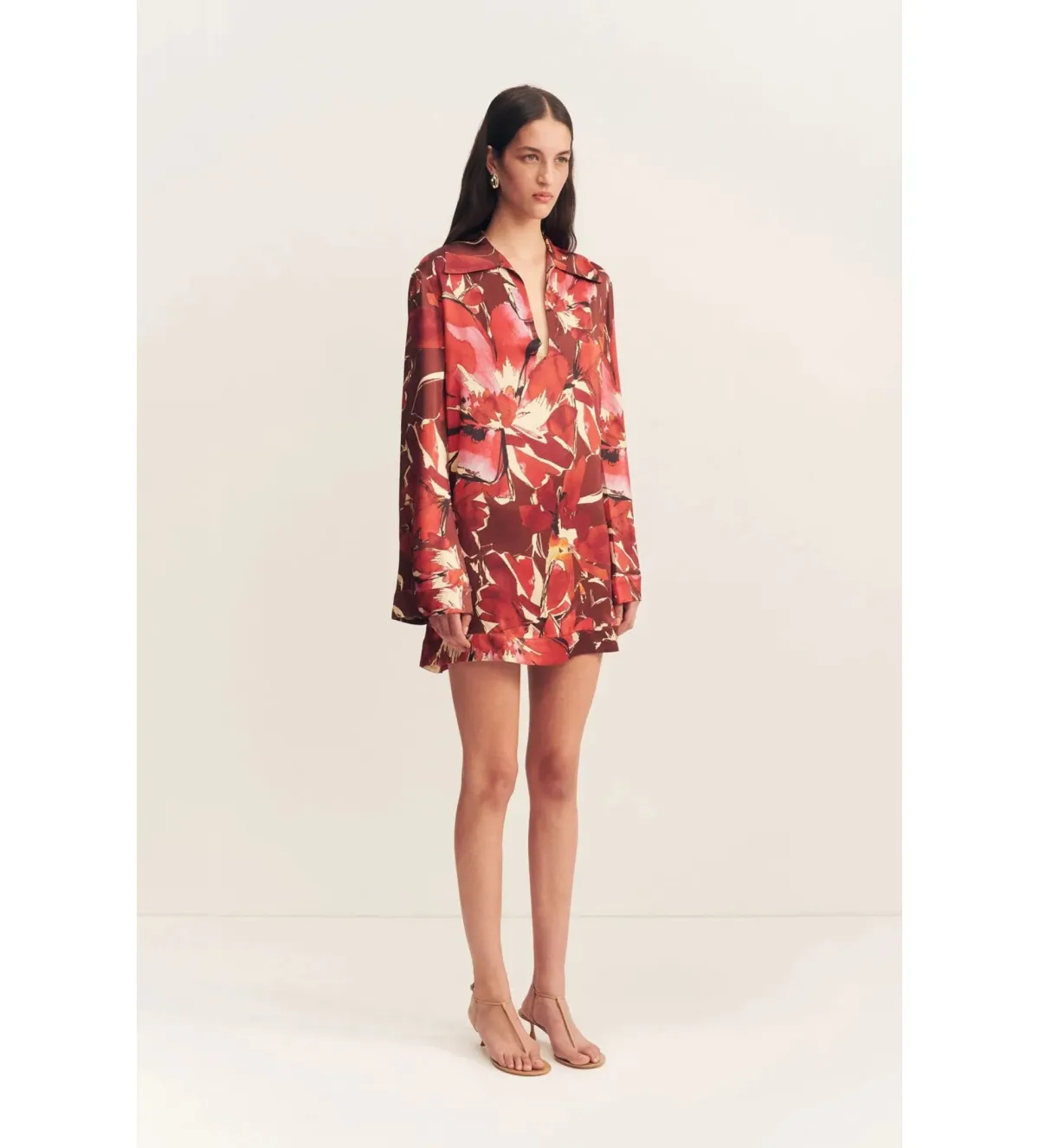Shona Joy Nolita Shift Mini Dress Rosewood Floral One Size 6/XS - Image 3