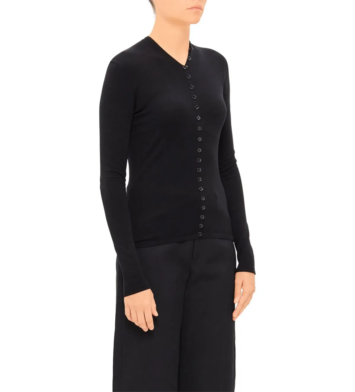 Alexander Wang Long Sleeve High Neck Cardigan Black One Size - Image 3