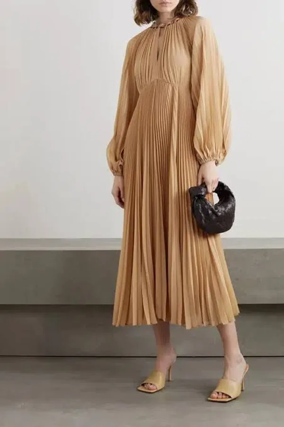 Zimmermann Sunray Pleated Midi Dress Biscuit Size AU 14 - Image 1