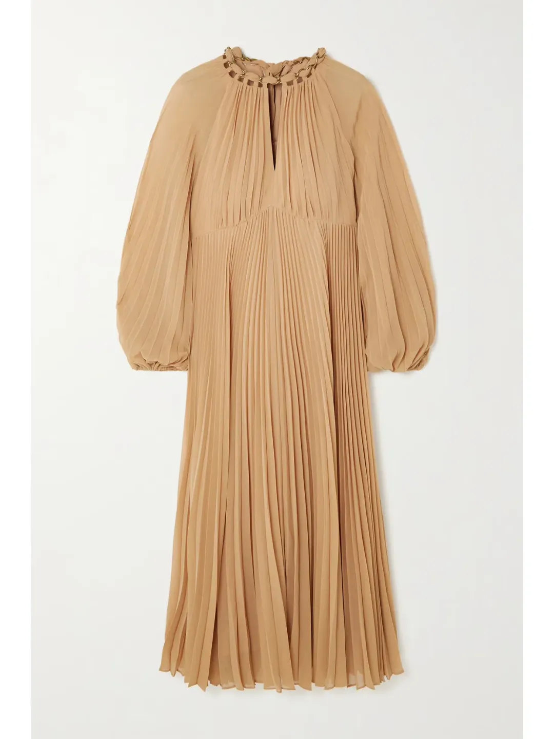Zimmermann Sunray Pleated Midi Dress Biscuit Size AU 14 for rent on The Volte - main image