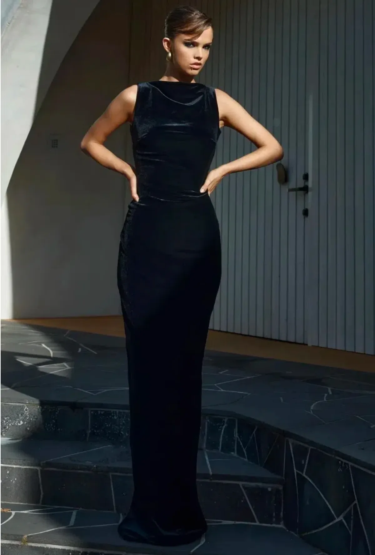 Effie Kats Velvet Verona Gown Black Size 10 - Image 1