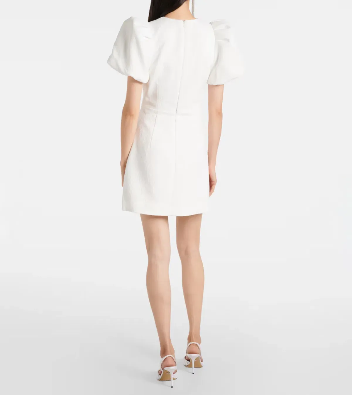Rebecca Vallance Alicia Puff Sleeve Mini Dress White Size AU 10 - Image 5