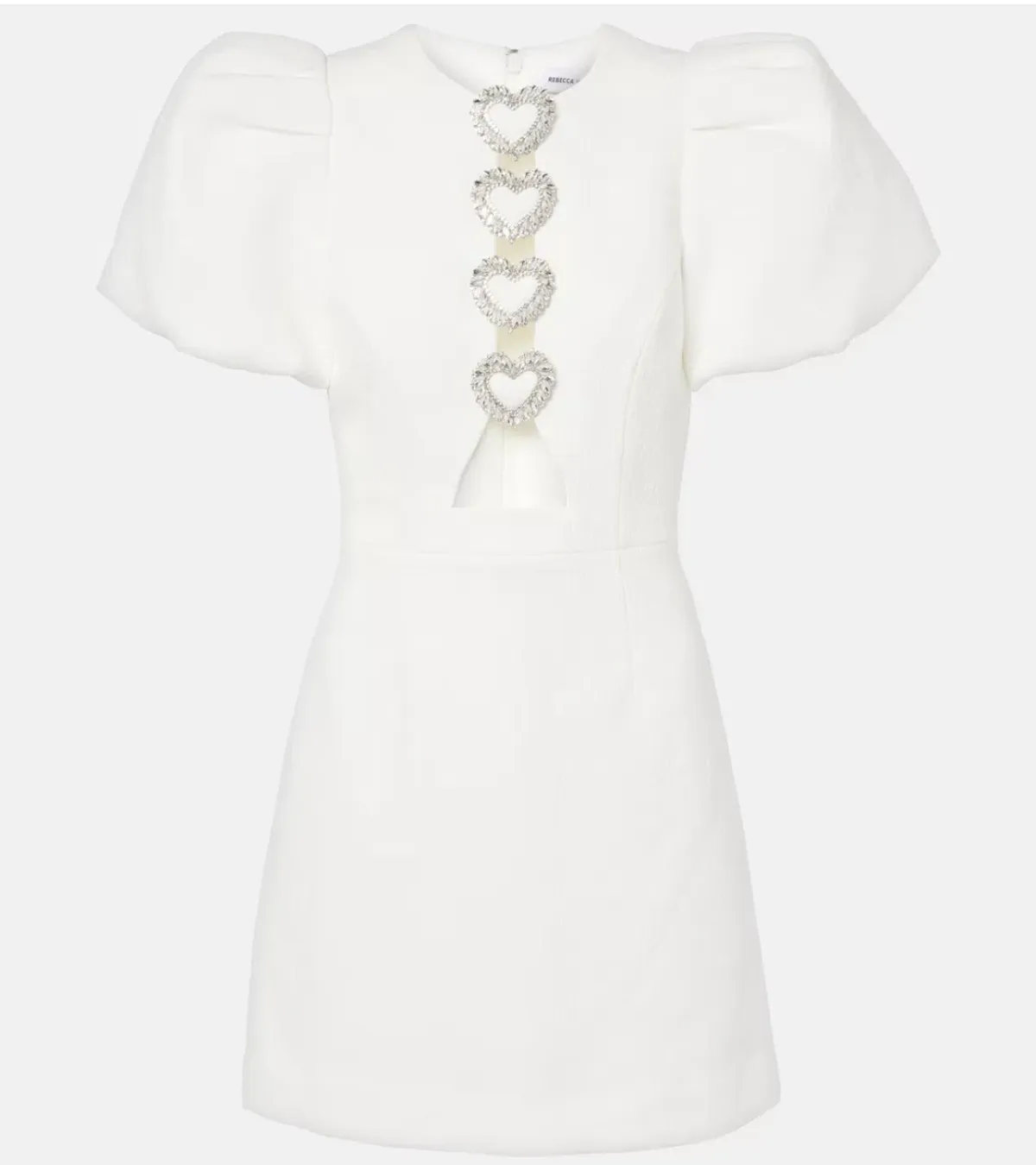 Rebecca Vallance Alicia Puff Sleeve Mini Dress White Size AU 10 - Image 7