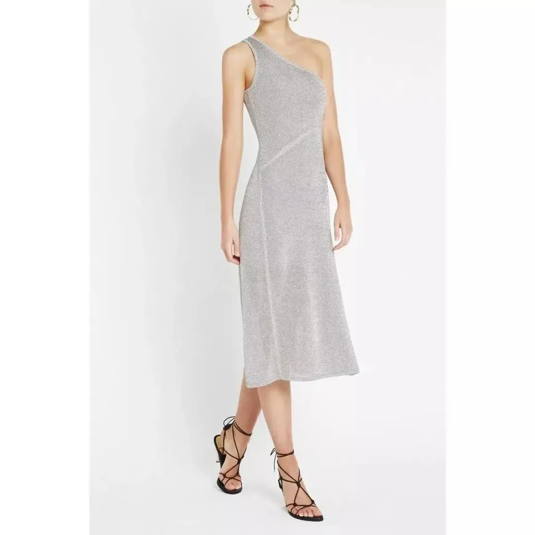 Sass and Bide The Fame Game Midi Dress Silver Size 8 for rent on The Volte - main image