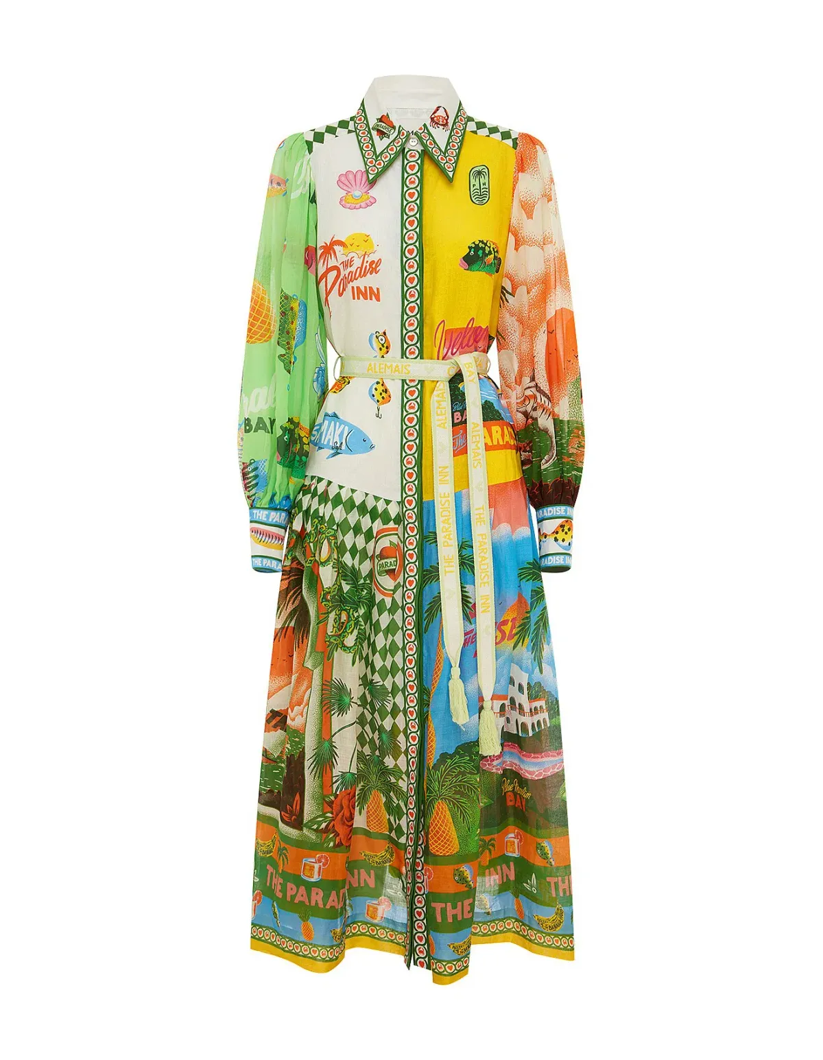 Alemais Paradiso Shirt Dress Multi Size 10 - Image 3
