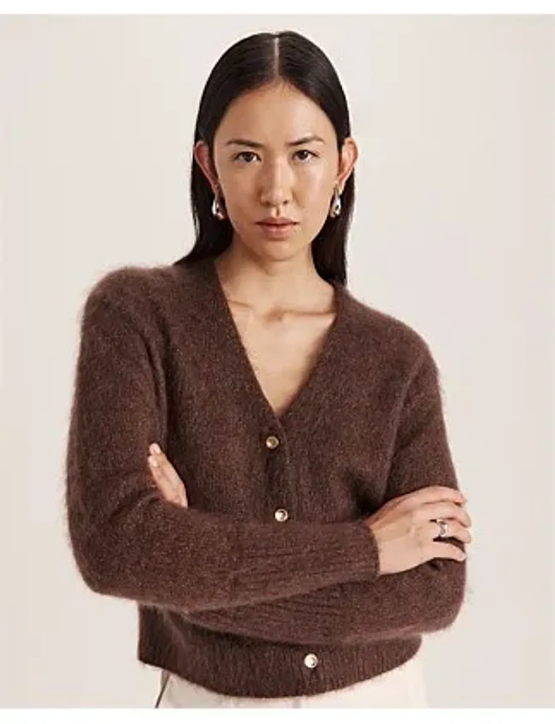 Saba Maisy Mohair Long Sleeve Cardi Choco Brown 12/M for rent on The Volte - main image