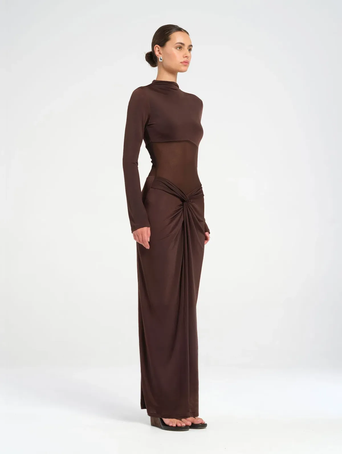 BENNI Dora Maxi Dress in Chocolate Brown Size S / AU 8 - Image 2