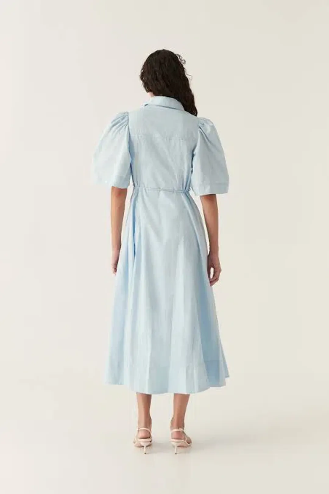 Aje Pivotal Tie Midi Dress Pale Blue Size 10 for rent on The Volte - main image