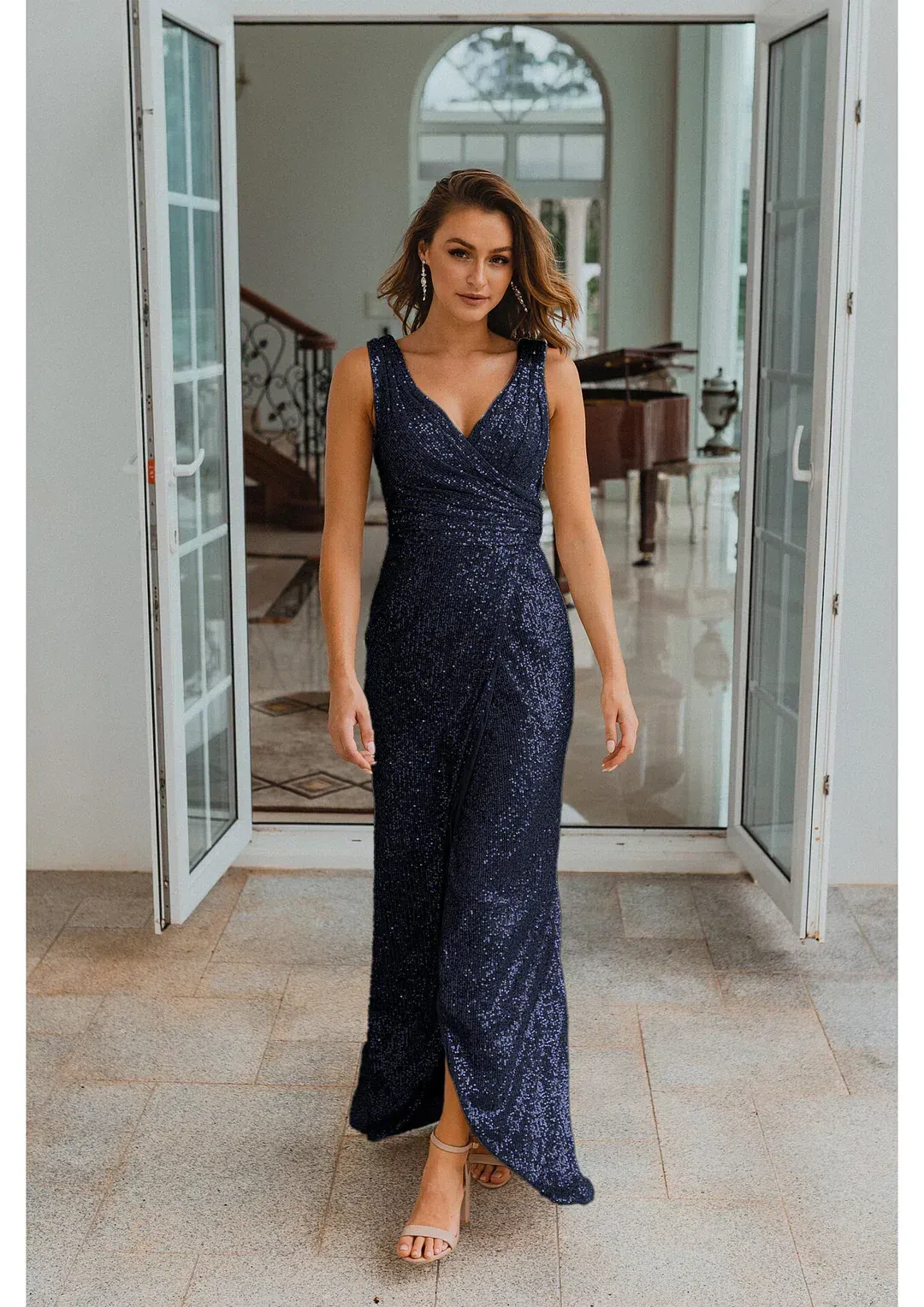 Tania Olsen Alexandria Navy Maxi Gown Size 20 for rent on The Volte - main image