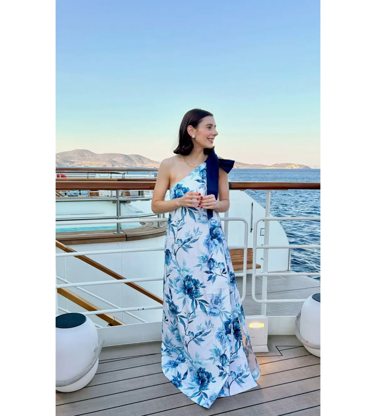 Aston Studio Mila Maxi Dress Cerulean Peony Size AU 10 - Image 2