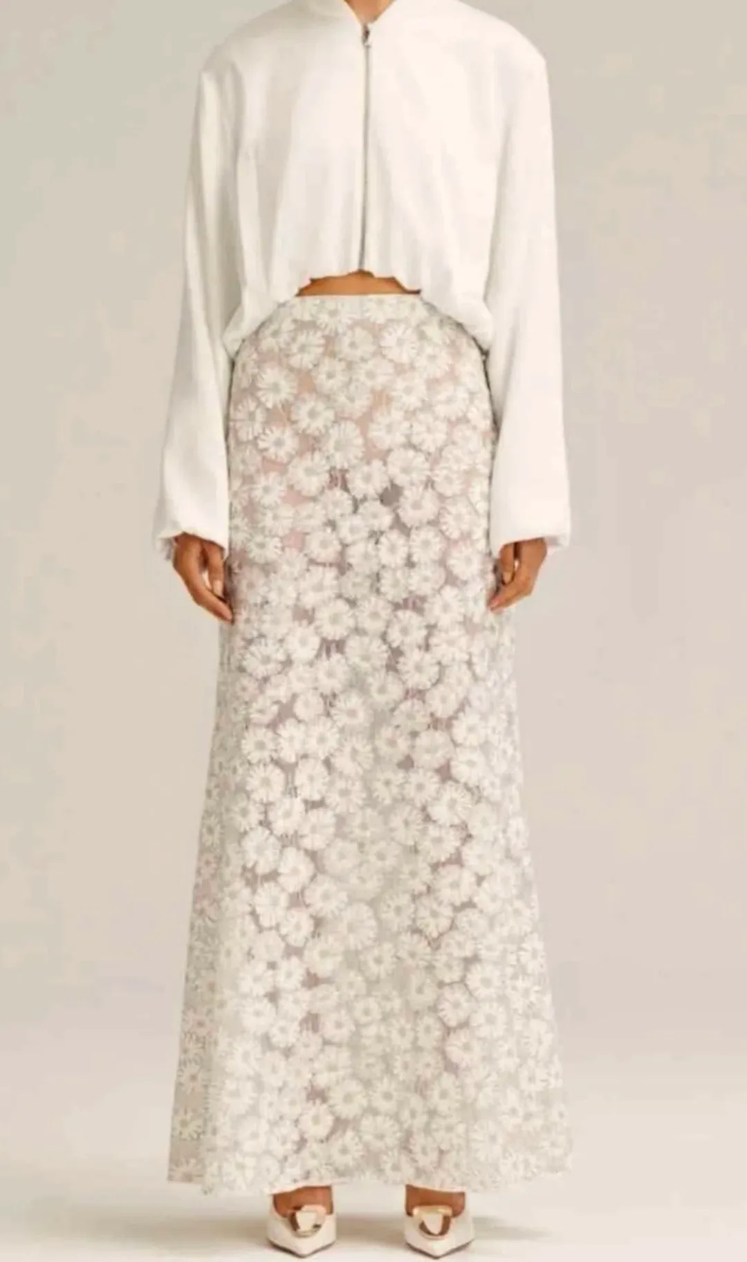 Scanlan Theodore Lace Maxi Skirt in White Size AU 8 for rent on The Volte - main image
