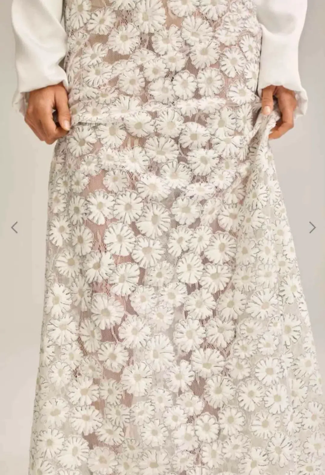 Scanlan Theodore Lace Maxi Skirt in White Size AU 8 for rent on The Volte - main image