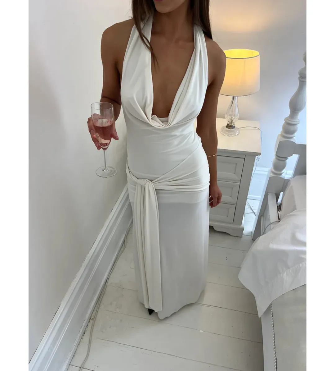 Lamarie Nadia Maxi Dress in Ivory White Size AU 8 for rent on The Volte - main image