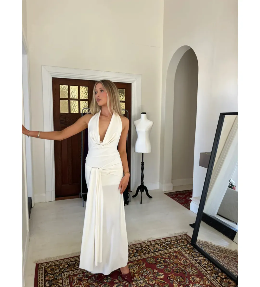 Lamarie Nadia Maxi Dress in Ivory White Size AU 8 for rent on The Volte - main image