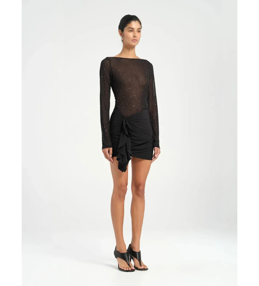 BENNI Faris Mini Dress Black Size AU for rent on The Volte - main image