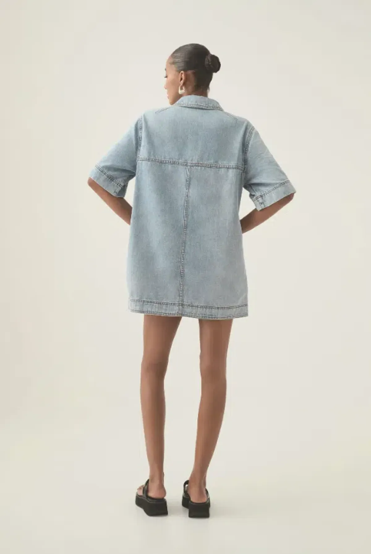 Aje Aura Denim Mini Tunic Dress Size AU 12 - Image 4