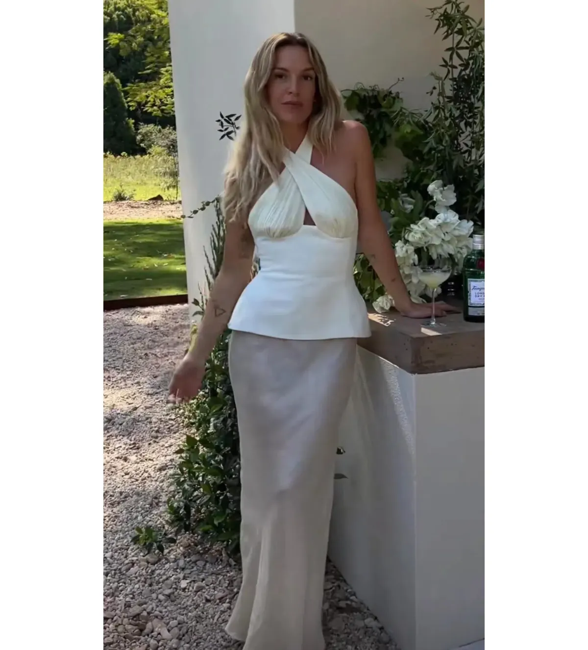 Tae Park Sculpted Halter Top Ivory Size S AU 8 - Image 4