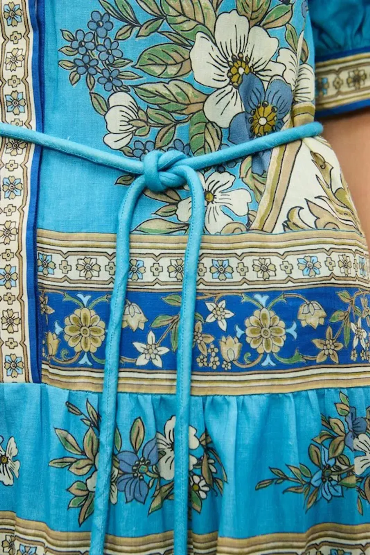 Alemais Cassie Tiered Midi Dress in Blue Size AU 12 - Image 4