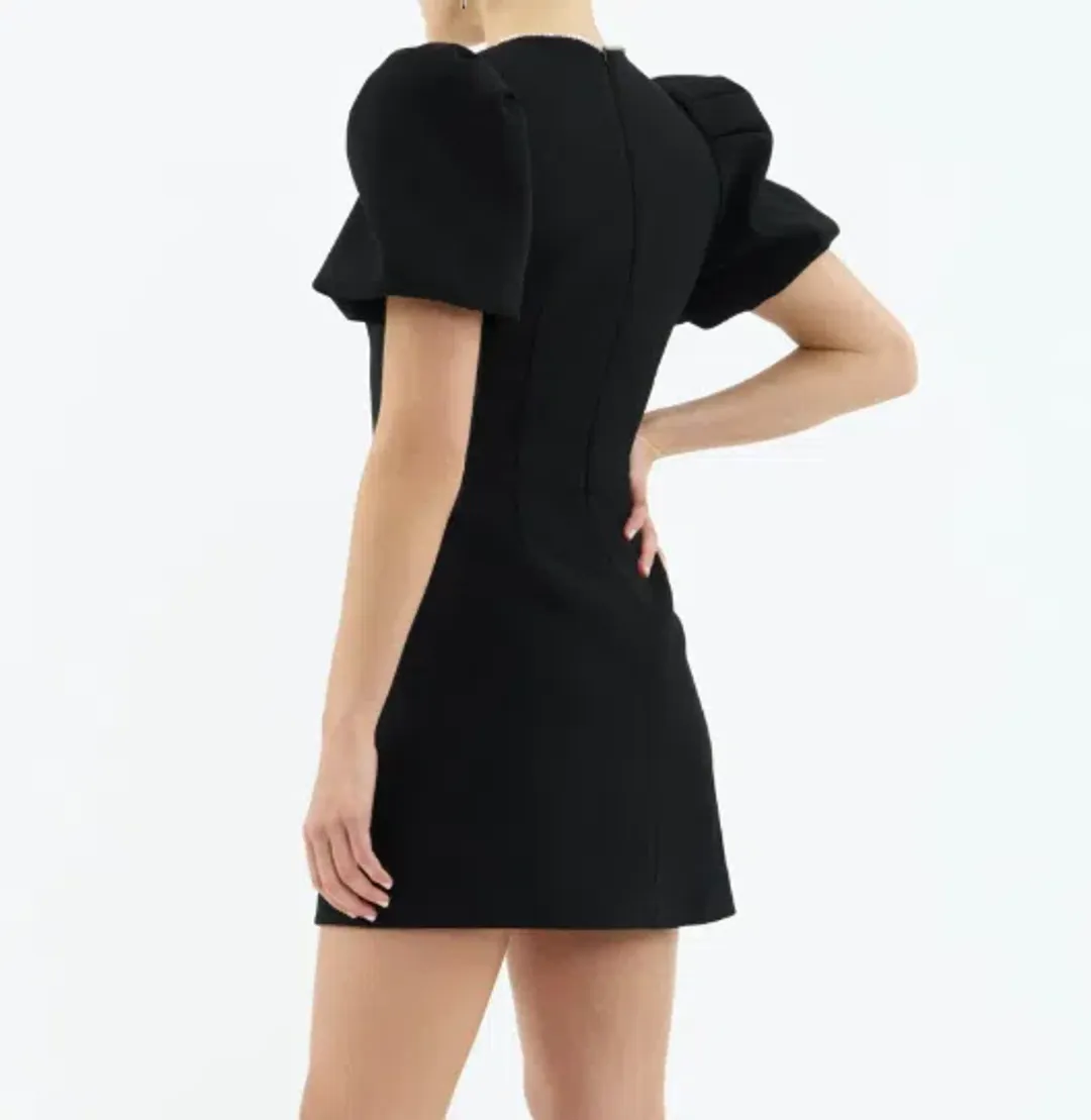 Rebecca Vallance Estella Puff Sleeve Mini Dress Black Size AU 4 for rent on The Volte - main image