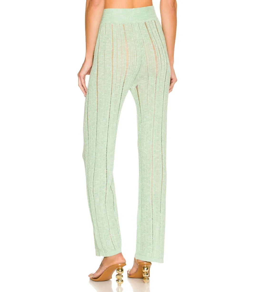Cult Gaia Lotus Knit Top S / AU 8 and Laurel Knit Pant Size M / AU 10 Set in Aloe  for rent on The Volte - main image