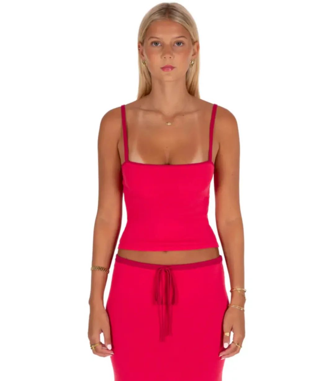I am Delilah Lilly Tank and Maxi Skirt Set Red Size AU 8  for rent on The Volte - main image