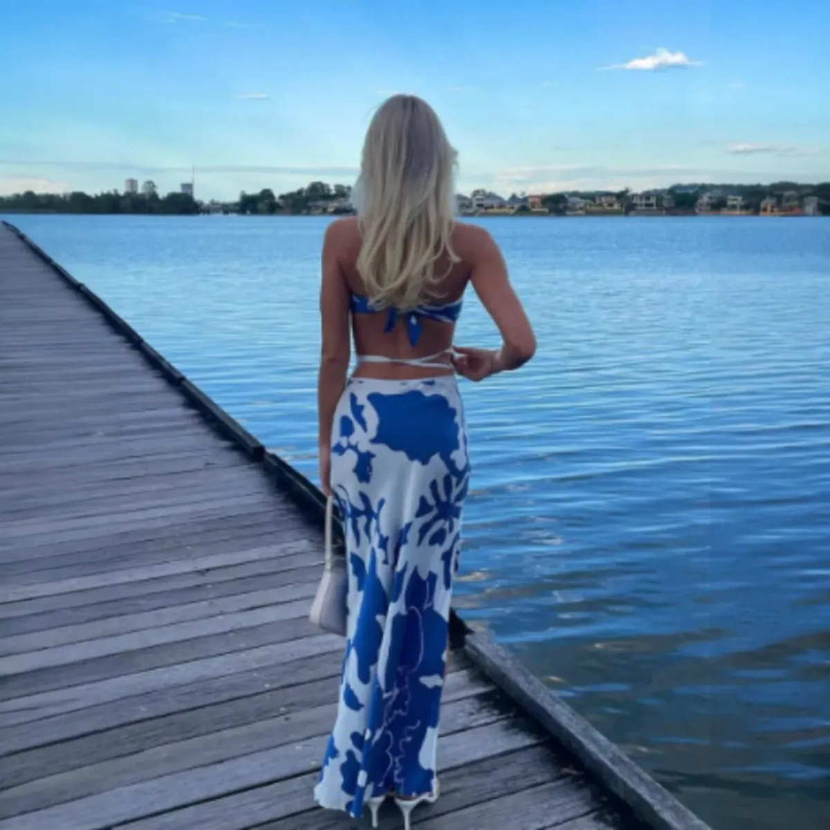 SIR THE LABEL Esme Silk Scarf & Skirt Set Merce Blue Size AU 8 (1) - Image 5