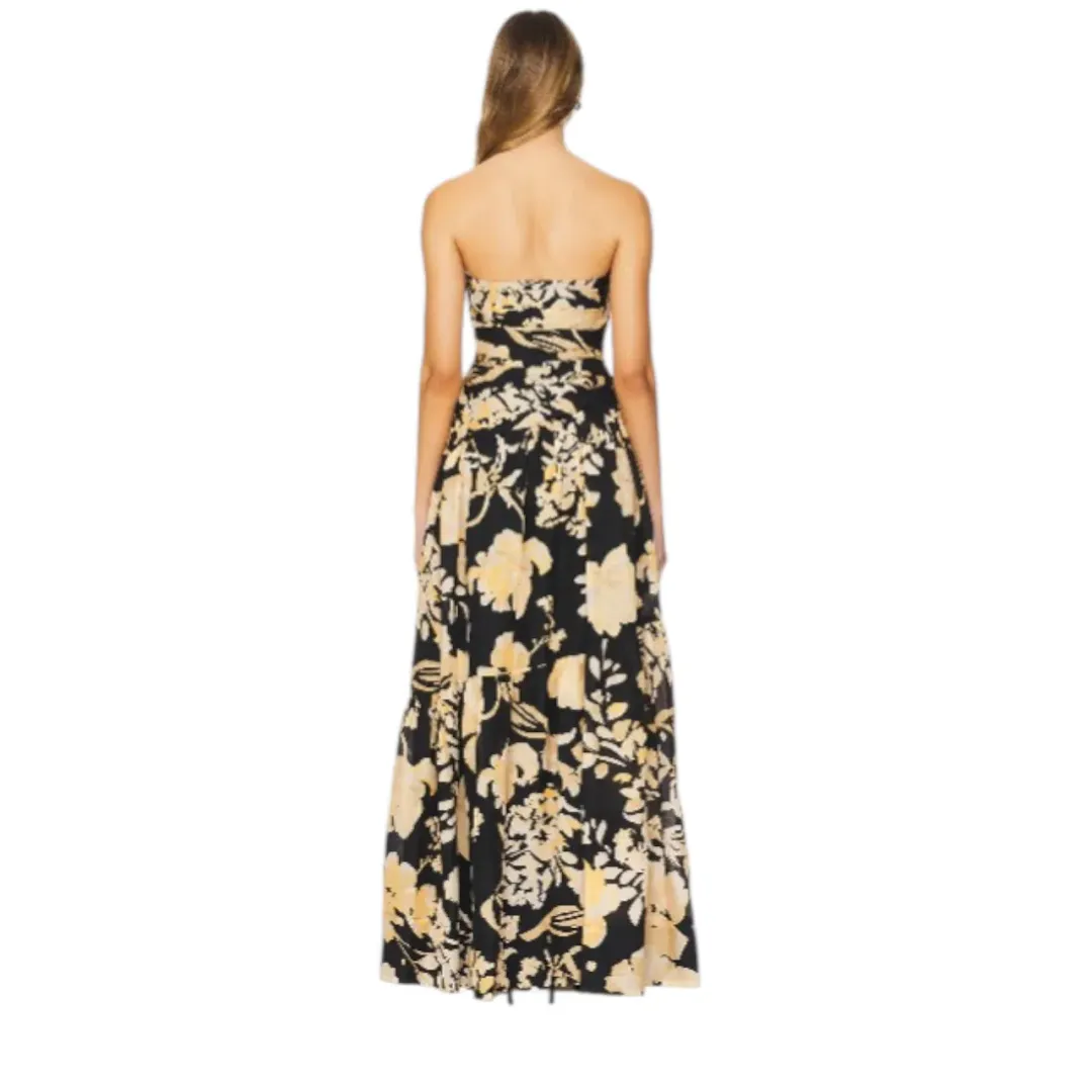 SHONA JOY Xenia Strapless Tiered Maxi Dress Gown in Black Size AU  8 for rent on The Volte - main image